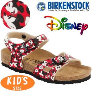 あすつくBIRKENSTOCK Disney ビルケンシュトック  ディズニー RIO KIDS 0334993 funny mickey heads red ミッキーマウス｜store-house-596