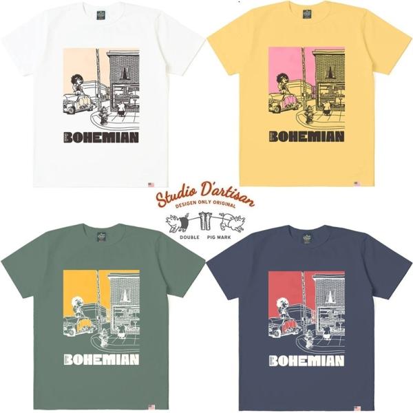 ダルチザン STUDIO DARTISAN USAコットンプリントＴシャツ 8234B ステュディオ...