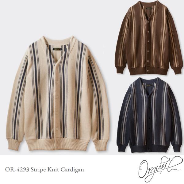 ORGUEIL Stripe Knit Cardigan OR-4293 ストライプニットカーディガ...