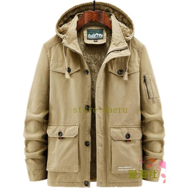 ジャケット モッズコート フード M〜6XL 保暖コート ミリタリージャケット ポケットが多い ボタ...