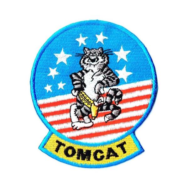 TOP GUN tシャツ 刺繍 ワッペン ミリタリーパッチ 米海軍航空部隊 TOMCAT 希少 Sサ...