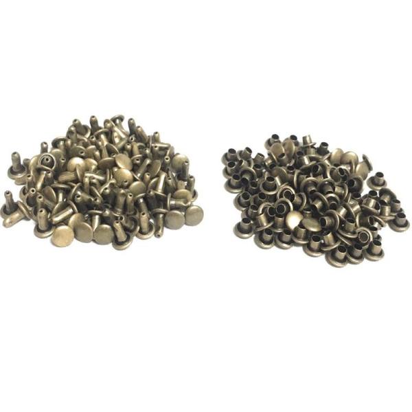 クラフトパーツ屋 両面カシメ 小 頭6mm 足 7.5mm アンティーク 100個