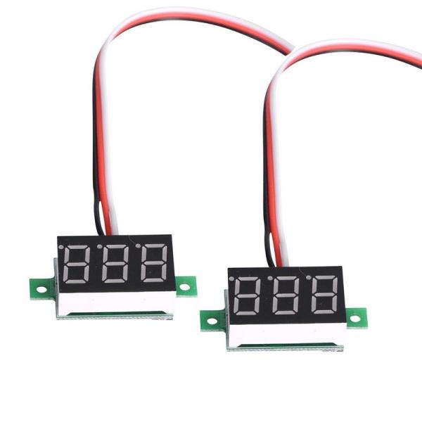 VKLSVAN 小型電圧計 DC0-100V 0.36インチ 3線式 赤デジタル（2個セット）