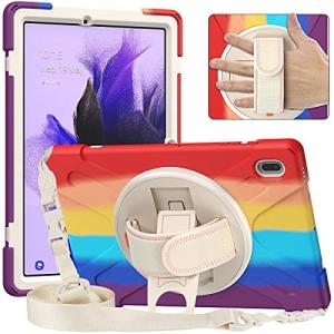 Tablet PC Cover Case Tablet Case for Samsung Galaxy Tab S7 FE 12.4 T730,Kids Full Body Shockproof Tablet Cover with Hand Strap/Shoulder Stra
