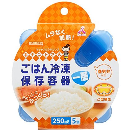 キチントさん ごはん冷凍保存容器 ブルー 一膳分 250ml 5個入り