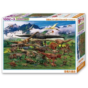 日本製 ビバリー 100ピース ジグソーパズル 学べるジグソーパズル 恐竜大集合(26×38cm) ビバリー 100-022｜store-ocean