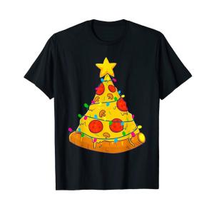 ピザクリスマスツリーライトXmasゲーマーギフト男性キッズボーイズ Tシャツ｜store-ocean