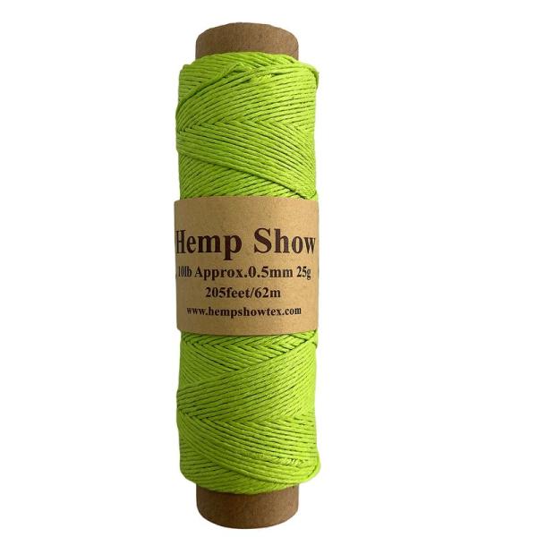 Hemp twine 麻紐 62m巻 2020シリーズ (0.5mm 25g 62m ライムグリーン...