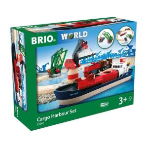 BRIO ( ブリオ ) WORLD カーゴハーバーセット 全16ピース 対象年齢 3歳~ ( 船 電車 おもちゃ 木製 レール 電動 )｜store-ocean