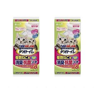 2個セットユニ・チャーム デオトイレ 1週間 消臭・抗菌 複数ねこ用シート 8枚入り×2袋｜store-ocean