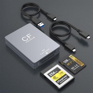 2023新設計CFexpress Type B/SD カードリーダー USB3.2 ダブルスロットカードリーダー10Gbps高速転送 CFe