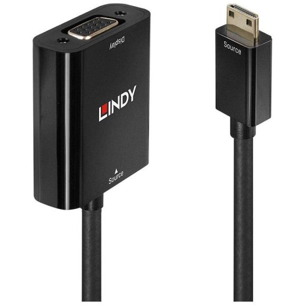 LINDY Mini HDMI 1.3 - VGA変換アダプタケーブル、10cm(型番:38292)
