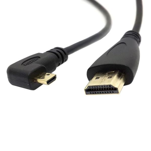 CY Micro HDMI 左角度 90度 - HDMI オス HDTV ケーブル 携帯電話 タブレ...