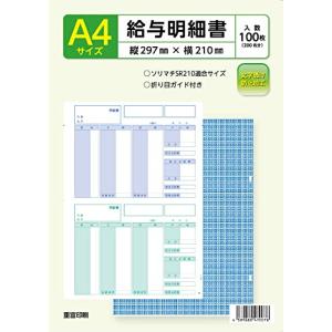 ソリマチ給与明細書 SR2101対応用紙 100枚入り｜store-ocean