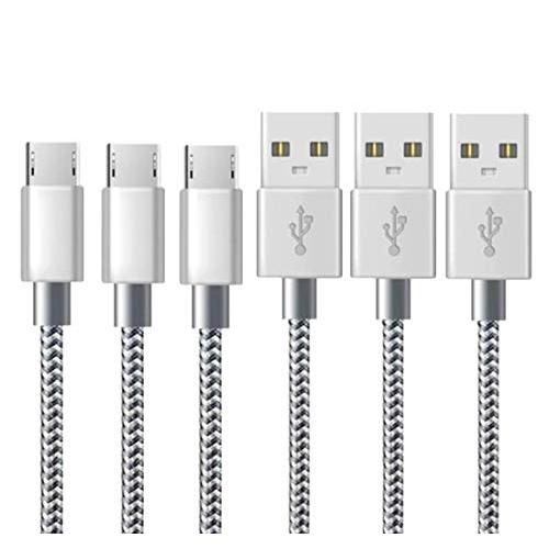 Micro USB ケーブル3本セット 1MマイクロUSBケーブル 急速充電 高速データ転送 高耐久...