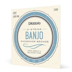 D'Addario ダダリオ バンジョー弦 フォスファー Light 5弦 .009-.020 EJ69 国内正規品