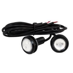 2個入り 防水 大玉 LED スポットライト 赤色 12V 23mm (黒色ソケット)｜store-ocean