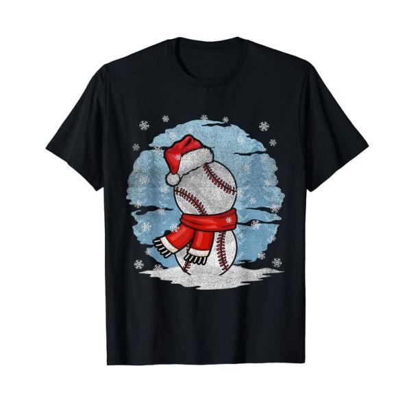 おかしいクリスマスの野球選手のギフト Tシャツ