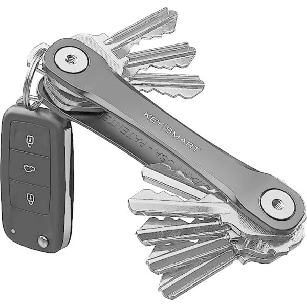 KeySmart Flex - コンパクトなキーホルダー兼キーオーガナイザー (最大8本の鍵を収納可...