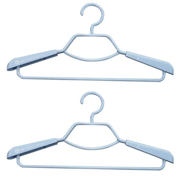 シンコハンガー 形態安定シャツ用ハンガー 2本組 スカイブルー