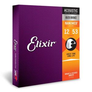 Elixir エリクサー アコースティックギター弦 NANOWEB 80/20ブロンズ Light .012-.053 #11052 国内正｜store-ocean