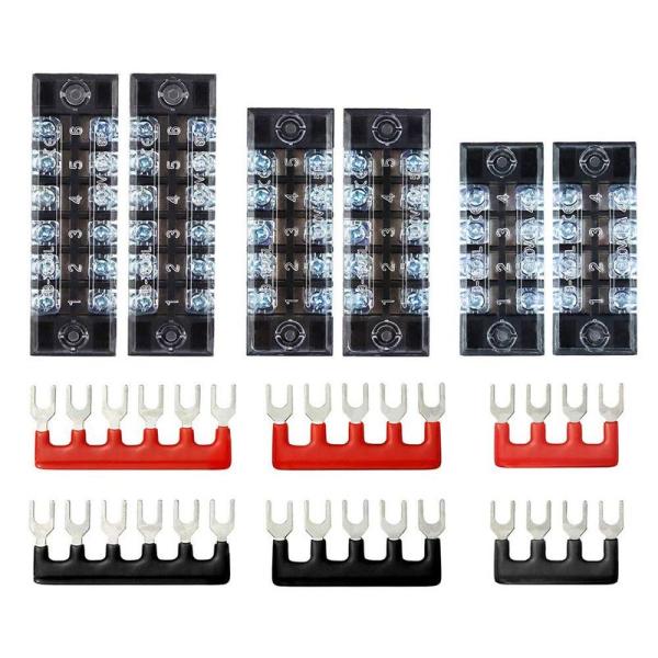 YFFSFDC 固定端子台 組端子台 600V 15A 2列型 極数4 極数5 極数6 2色絶縁圧着...