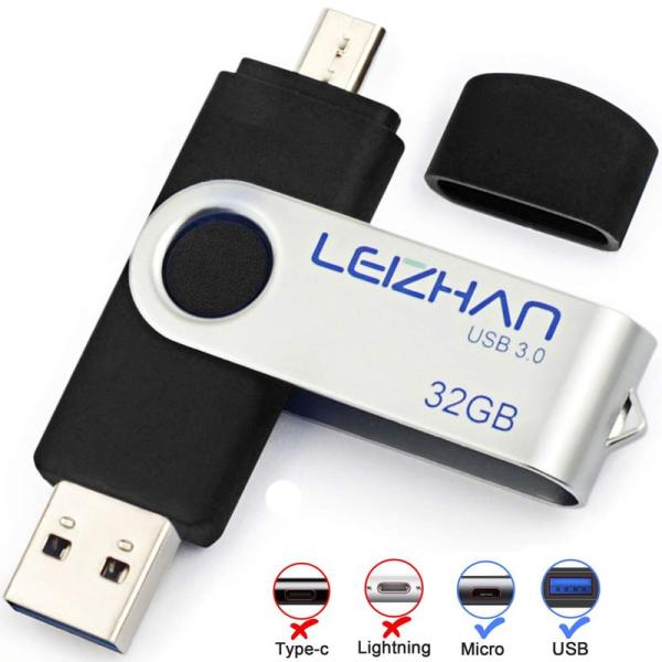 LEIZHAN メモリー・フラッシュドライブ 3.0高速転送 64G ブラック 回転式 人気 USB...
