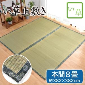 い草 ラグ カーペット 上敷き 本間 8畳 約382×382cm 諸目織 裏張りなし 両面使用可能 天然素材 夏用 ござ おしゃれ hagi｜store-pocket