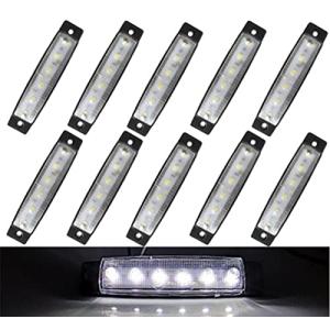 Eaglerich 10pcs 24v 3.8"6 LED白いサイドマーカトラックトレーラーボスバスキャブマーカーライトRV