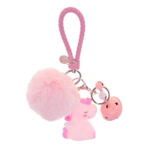 LEDMOMO キーホルダー ユニコーン キーリング ペンダント ペットテーマ 装飾品 キーホルダー用 インテリア カーキーバッグ 財布 馬 ポンポン