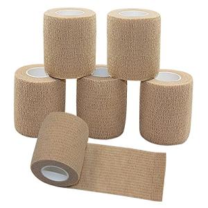 MINGYUE伸縮包帯 弾性包帯 テーピングテープ 自己粘着性 7.5cm×6rolls 手で切れる