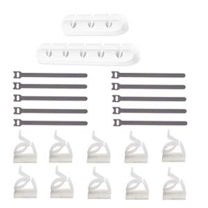 ESBAET ケーブル結束バンド10個 ケーブルクリップ10個 ケーブルホルダー2個 コード収納 配線整理 セット コードルスリーブ コードルタイ 配