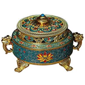 DeepGreenForest お香立て おしゃれ お香たて お香 受け皿 コーン 香炉 アンティーク 雑貨 線香立て 真鍮 ブルー