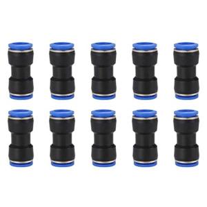 エア ホース 用 ワンタッチ 管継手 10個 セット ユニオン ストレート クイック 継手 プラスチック製 2ウェイ エアー コネク
