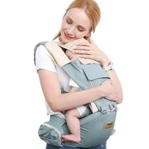 Peacoco 多機能抱っこ紐 ベビーキャリア 3way Green 新生児から3歳まで 倉 よだれカバー付き