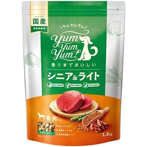 [国産おやつ付]yum yum yum(ヤムヤムヤム)国産ドッグフー ド シニア&amp;ライト 馬肉 ドラ...