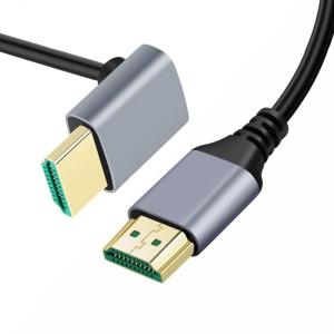 CYケーブル HDMI 2.1 超薄型HDTVケーブル 8K 4K ハイパーフレキシブル スリムコード ダウンアングル 90度 Type-A