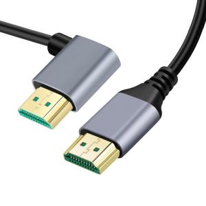 CYケーブル HDMI 2.1 超薄型HDTVケーブル 8K 4K ハイパーフレキシブル スリムコード 左角度 90度 Type-A オス