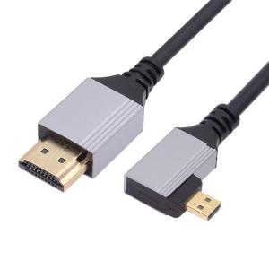 NFHK 90度左角度マイクロHDMI 2.1 超薄型HDTVケーブル 8K 4K ハイパースーパーフレキシブルスリムコード タイプAからタ