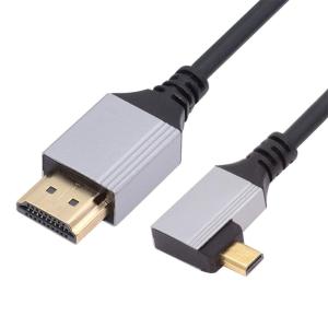 NFHK 90度直角マイクロHDMI 2.1 超薄型HDTVケーブル 8K 4K ハイパースーパーフレキシブルスリムコード タイプAからタイ