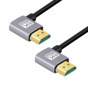 CY ケーブル HDMI 2.1 超薄型 HDTV ケーブル 8K 4K ハイパースーパーフレキシブル スリムコード 直角-直角 90 度