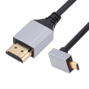 NFHK 90度上向き角度付きマイクロHDMI 2.1 超薄型HDTVケーブル 8K 4K ハイパースーパーフレキシブルスリムコード タイプ