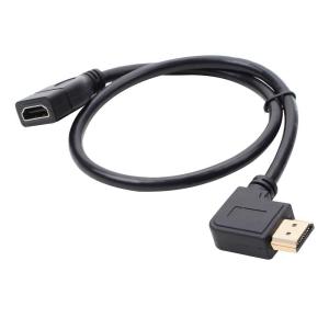 HDMI 延長コード、0.15m、0.5mコード、4k / 1080P 延長コード、1.4オス-メス90度上下L型、高速変換4K 60Hz
