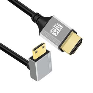 CY 90度ダウンアングルミニHDMI 2.1 超薄型HDTVケーブル 8K 4K ハイパースーパーフレキシブルスリムコード タイプAからタ