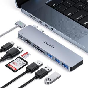 GIISSMO Macbook ハブ Macbook Air Pro 2023 7ポート USB Type C ハブサイズ改良 4K＠60Hz HDMIポート USB 3.0対応 Thunderbolt 3ポート SD/TFカード｜store-yayoi