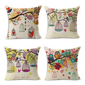 Hakona クッションカバー 北欧 45 45 おしゃれ 枕カバー ソファ背当て リネン 部屋飾り 動物柄 クッションカバー4