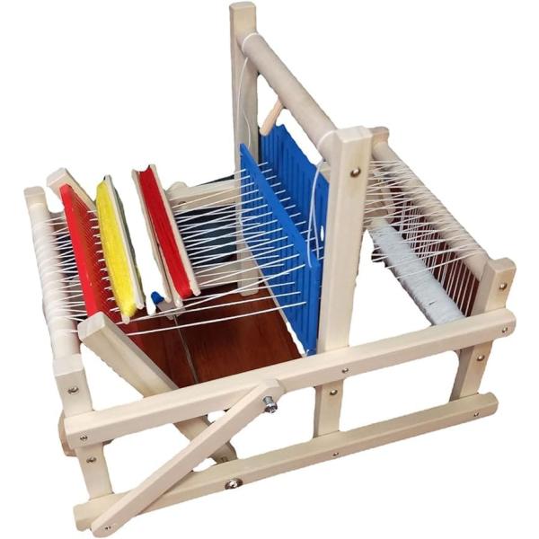 手で作った 木製の多機能机を織って手作り 手作りおもちゃを作ります 手織り機 はたおり機 卓上手織機...
