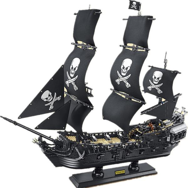 海賊船ビルディングブロック3423個 ブラックパール海賊船モデルキット、ナノビルディングブロック建設...