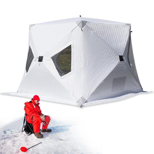 キャンプテント 氷釣りテント30秒簡単設置 広い 折り畳み式 テントベッド キャンプ用品 冬の4人の...