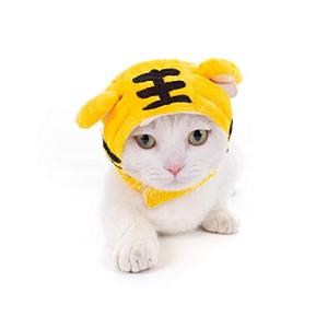 [リトルシング] 猫 かぶりもの コスプレアイテム 変身 動物 ひまわり 柔らかい 全９種 (XS(顔まわり 19-24cm), 虎)｜storebambi